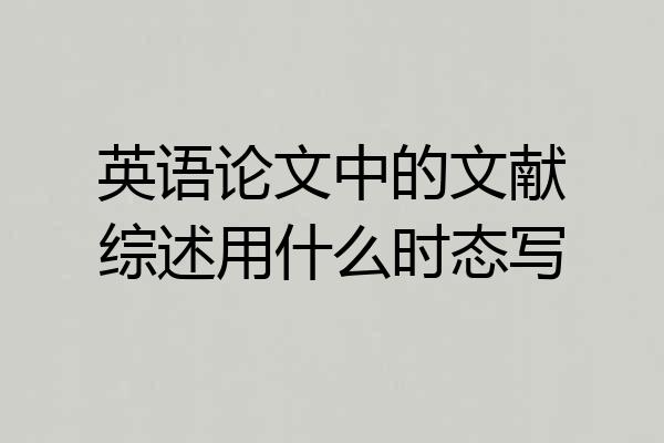 英语论文中的文献综述用什么时态写