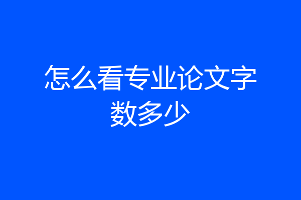 怎么看专业论文字数多少