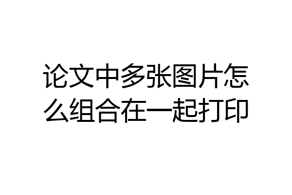 论文中多张图片怎么组合在一起打印