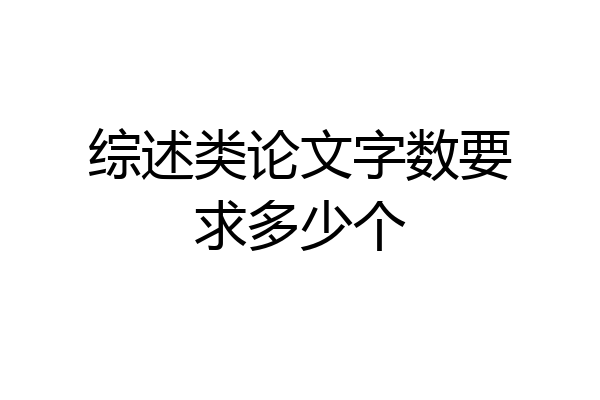 综述类论文字数要求多少个