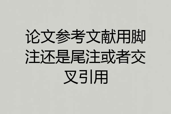 论文参考文献用脚注还是尾注或者交叉引用