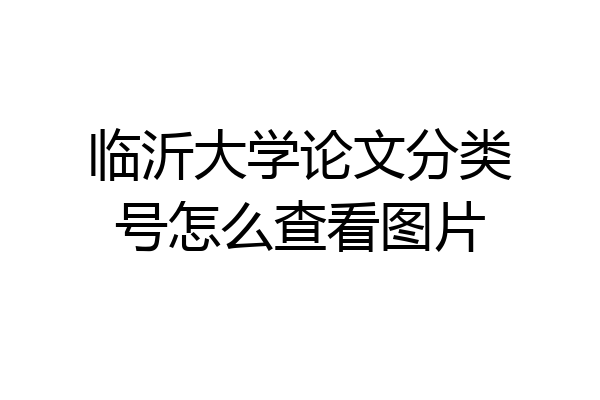 临沂大学论文分类号怎么查看图片