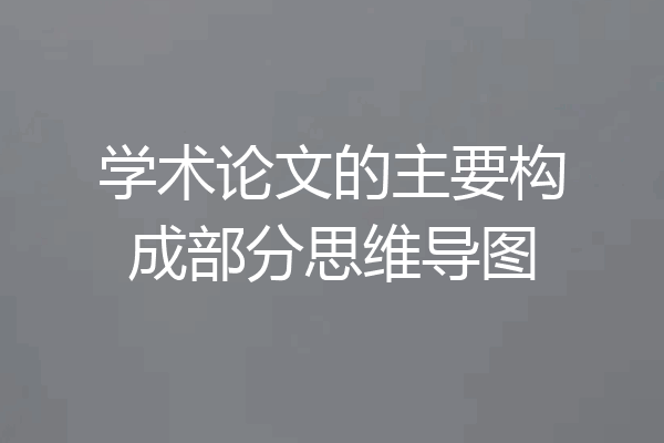 学术论文的主要构成部分思维导图