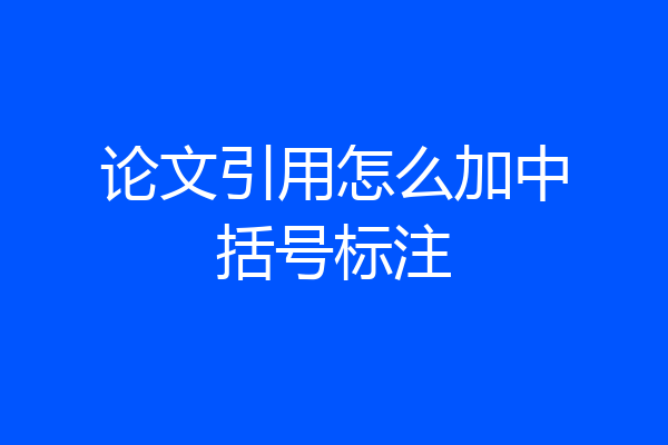 论文引用怎么加中括号标注