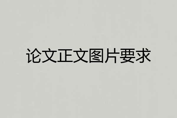 论文正文图片要求