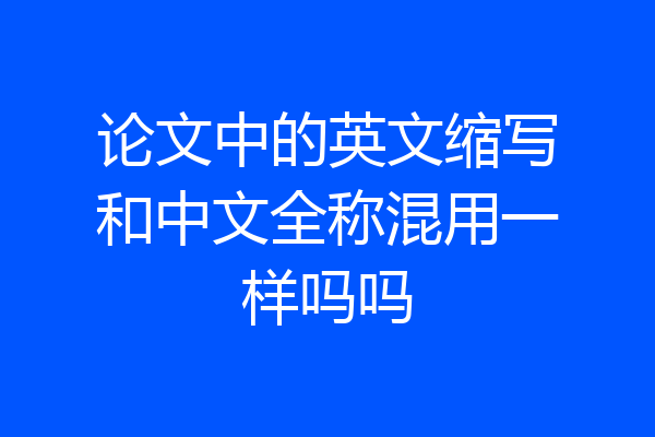论文中的英文缩写和中文全称混用一样吗吗
