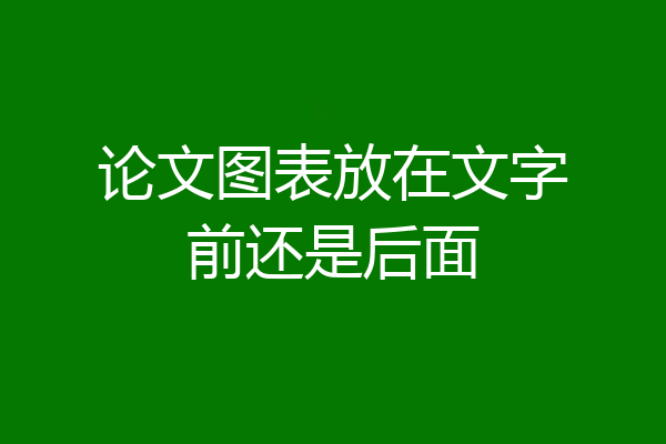 论文图表放在文字前还是后面