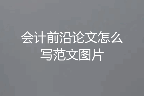 会计前沿论文怎么写范文图片
