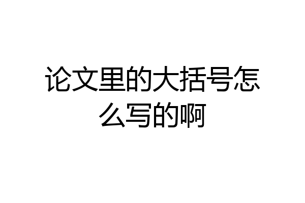 论文里的大括号怎么写的啊