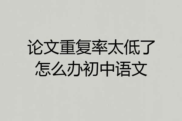 论文重复率太低了怎么办初中语文