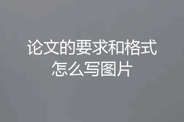 论文的要求和格式怎么写图片