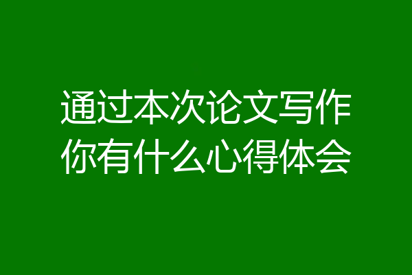 通过本次论文写作你有什么心得体会