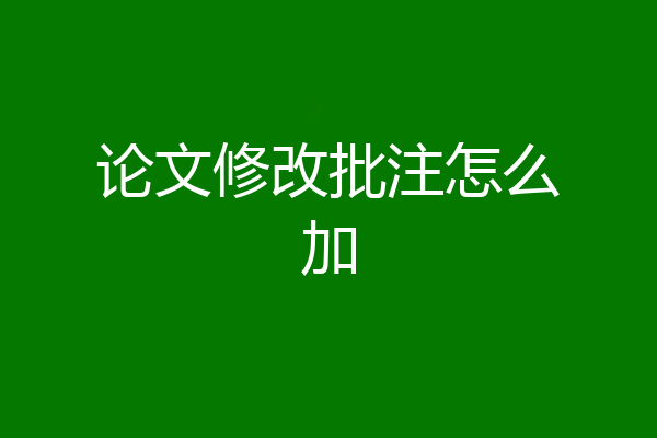 论文修改批注怎么加