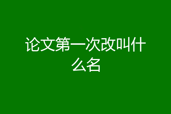 论文第一次改叫什么名