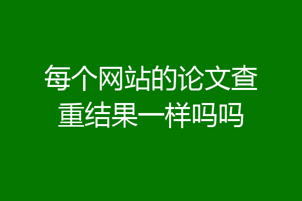 每个网站的论文查重结果一样吗吗