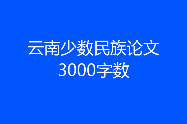 云南少数民族论文3000字数