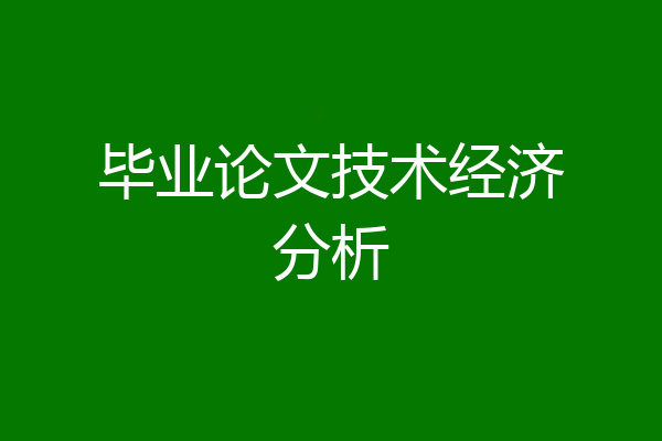 毕业论文技术经济分析