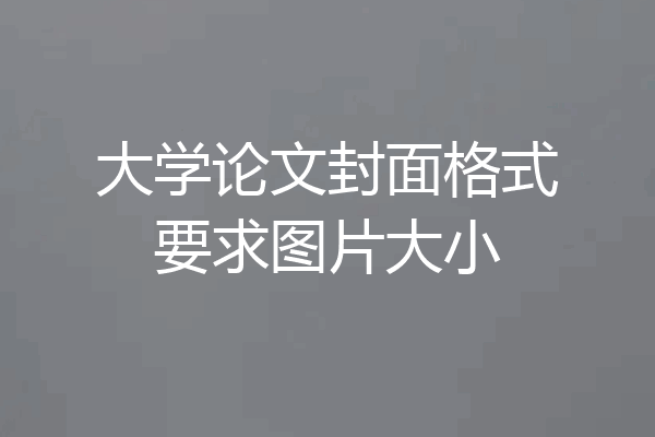 大学论文封面格式要求图片大小