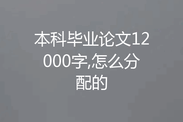 本科毕业论文12000字,怎么分配的