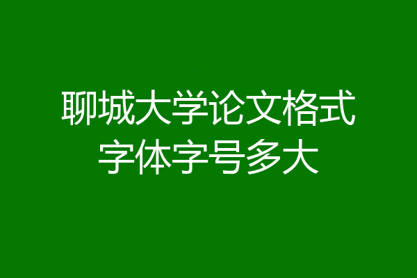 聊城大学论文格式字体字号多大