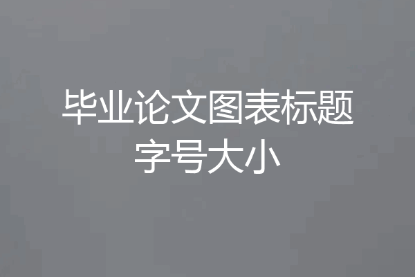 毕业论文图表标题字号大小