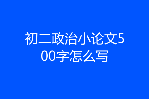 初二政治小论文500字怎么写