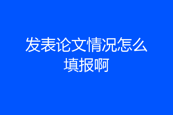 发表论文情况怎么填报啊