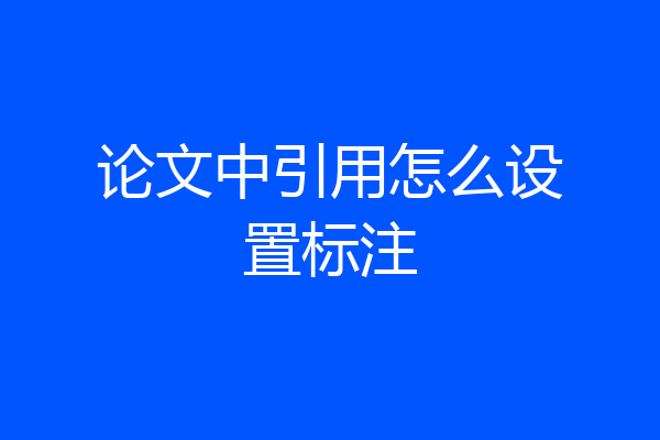 论文中引用怎么设置标注