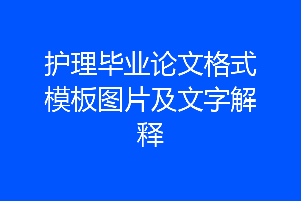 护理毕业论文格式模板图片及文字解释
