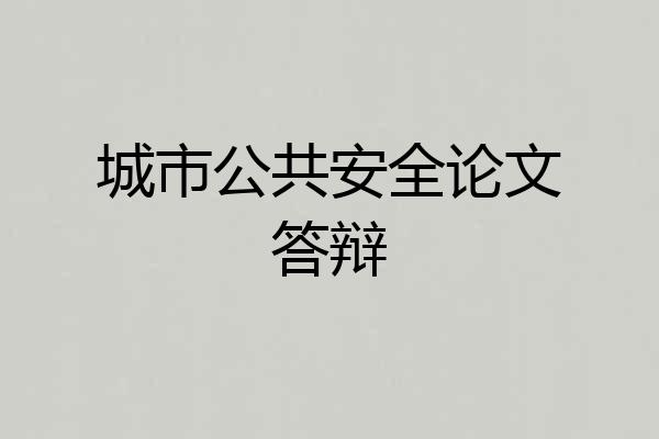 城市公共安全论文答辩