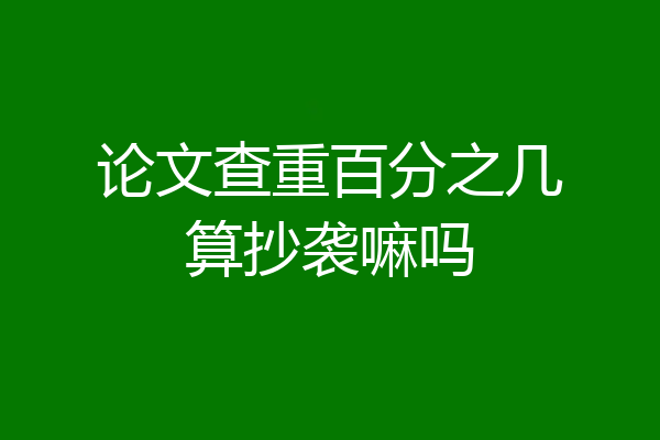 论文查重百分之几算抄袭嘛吗