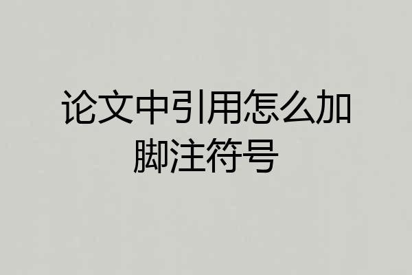 论文中引用怎么加脚注符号