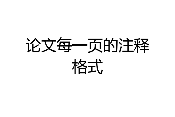 论文每一页的注释格式