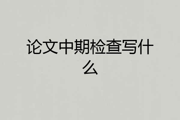 论文中期检查写什么