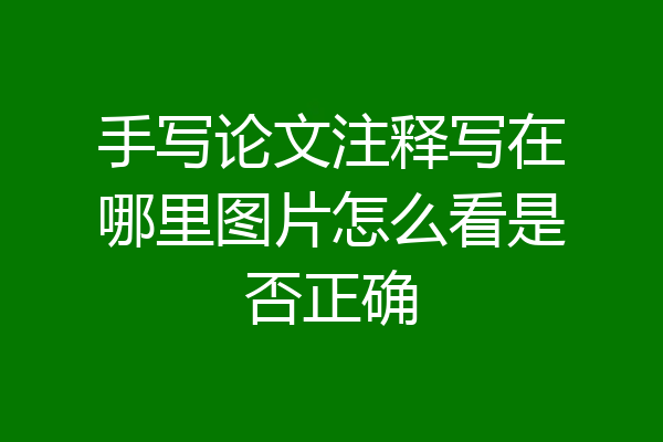 手写论文注释写在哪里图片怎么看是否正确