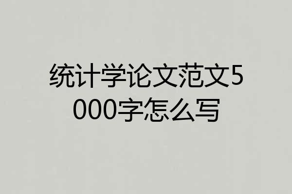 统计学论文范文5000字怎么写