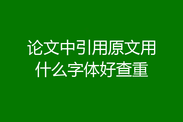 论文中引用原文用什么字体好查重