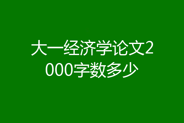 大一经济学论文2000字数多少