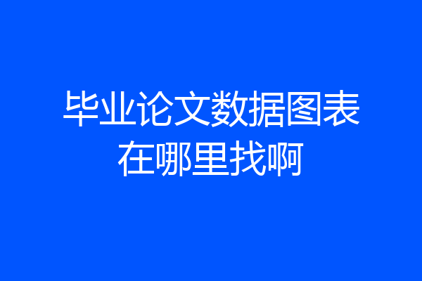 毕业论文数据图表在哪里找啊