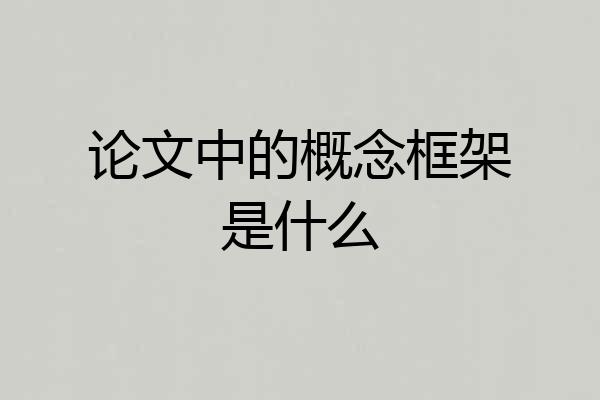 论文中的概念框架是什么