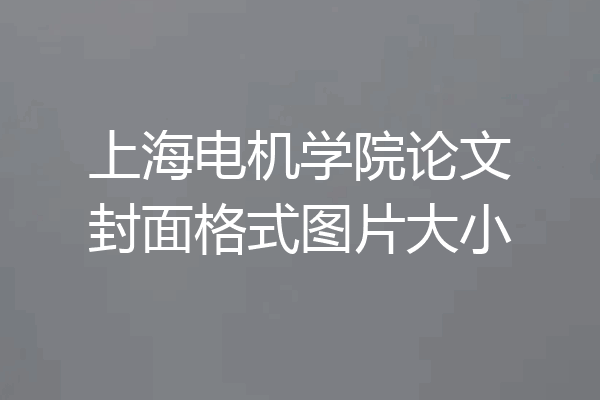上海电机学院论文封面格式图片大小