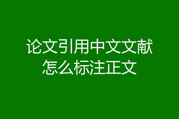 论文引用中文文献怎么标注正文