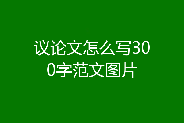 议论文怎么写300字范文图片