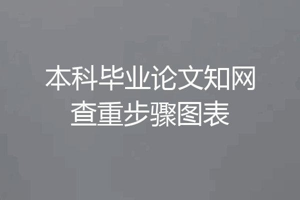 本科毕业论文知网查重步骤图表