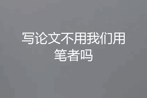 写论文不用我们用笔者吗