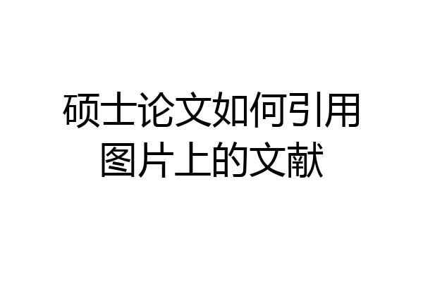 硕士论文如何引用图片上的文献