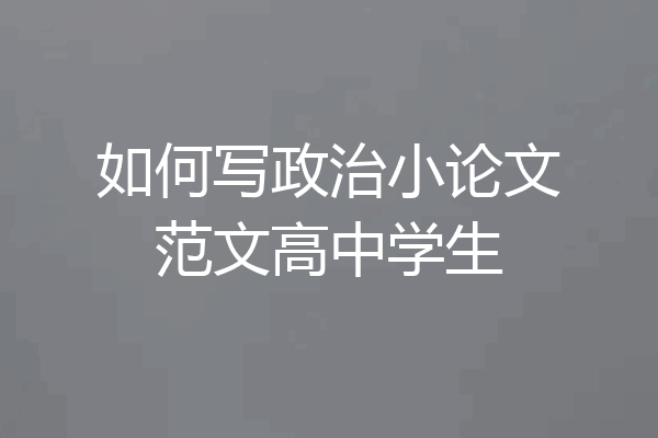 如何写政治小论文范文高中学生
