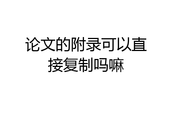 论文的附录可以直接复制吗嘛