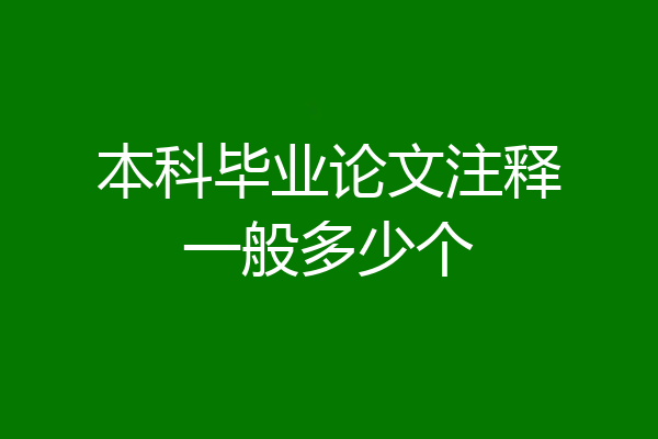 本科毕业论文注释一般多少个