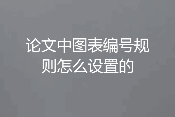 论文中图表编号规则怎么设置的